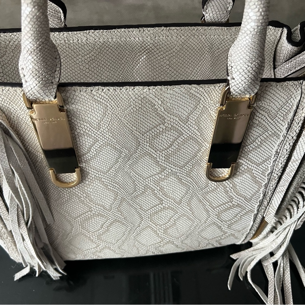 Henri Bendel Snake Print Tote in Gray and Gold - Picture 4 of 16
